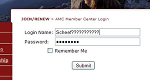 enter your login name and password