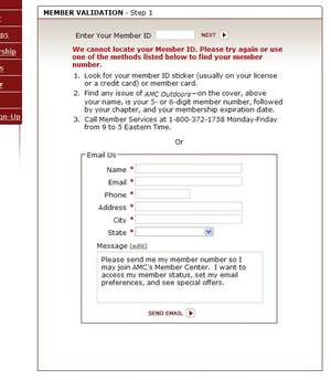 member number not found